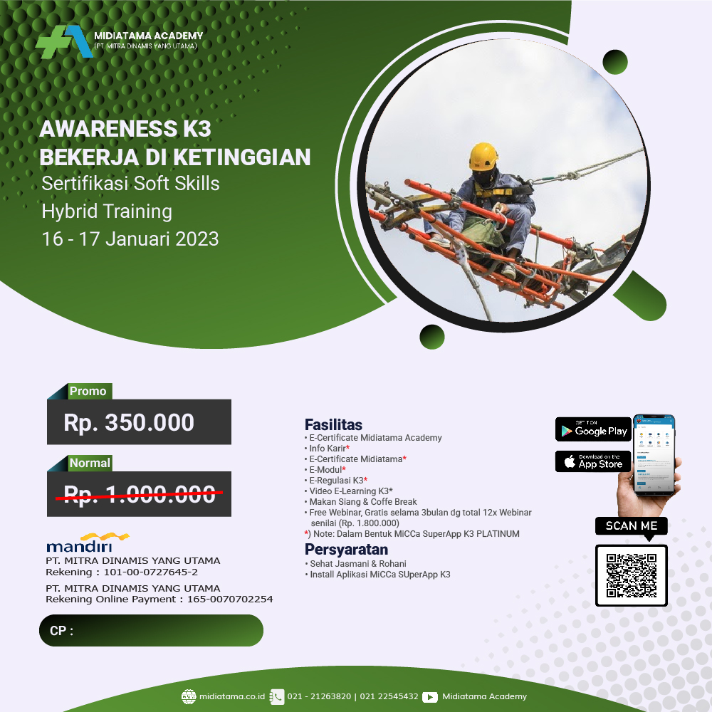 Awareness Bekerja Di Ketinggian Batch Midiatama Academy