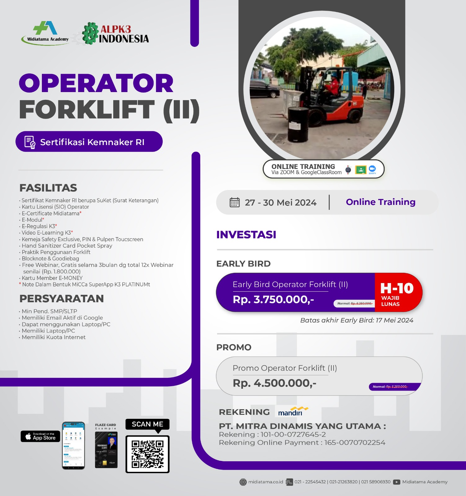 Operator Forklift Kelas II Batch 22 - Midiatama Academy