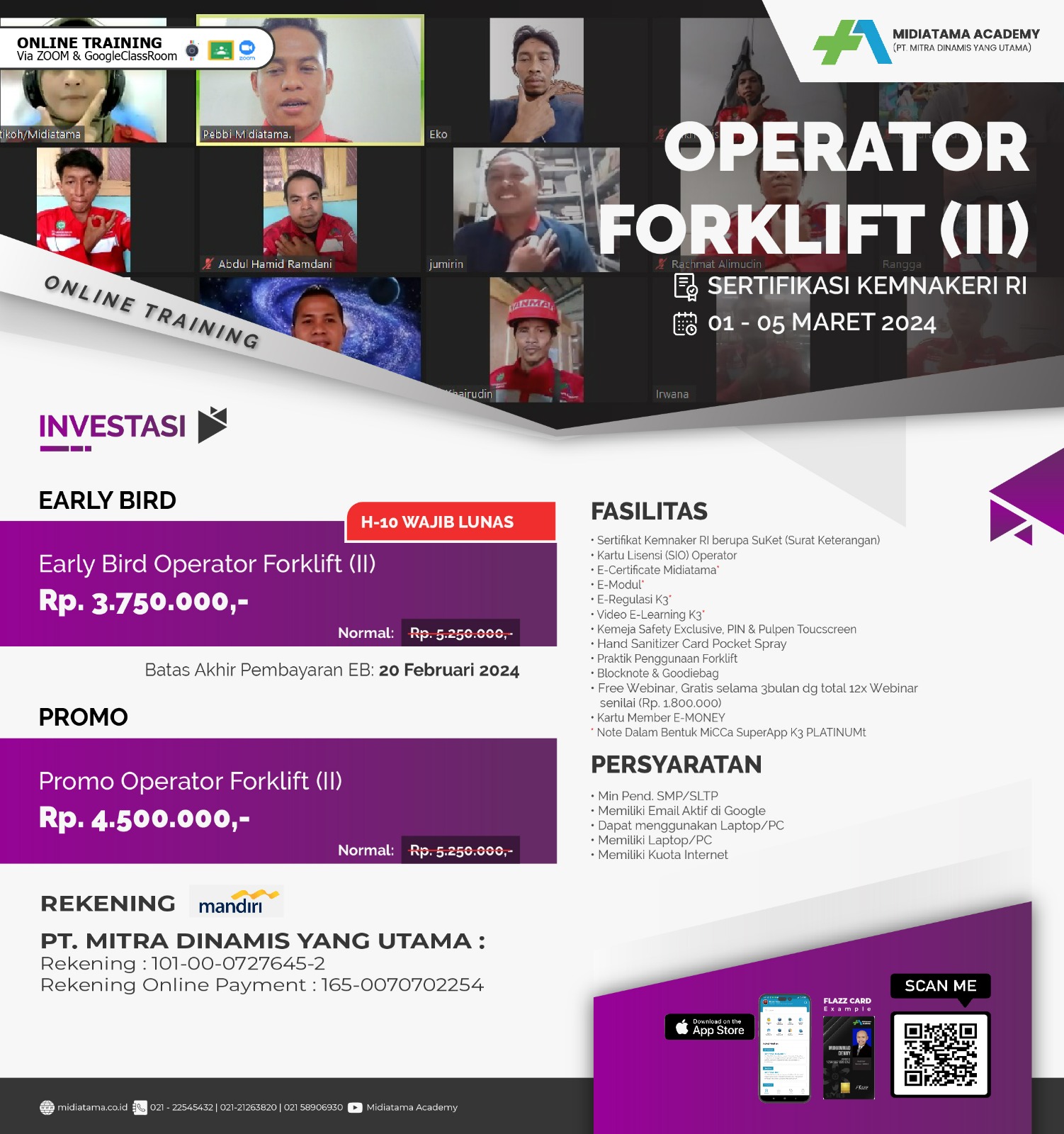 Operator Forklift Kelas II Batch 21 - Midiatama Academy